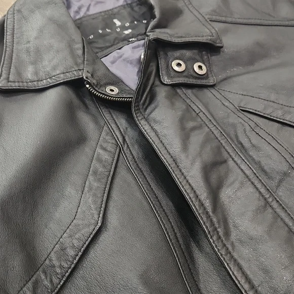 Vintage 90s Joshua Ross Genuine Leather Bomber Jacket – Black – Men’s XL - Picture 8 of 13